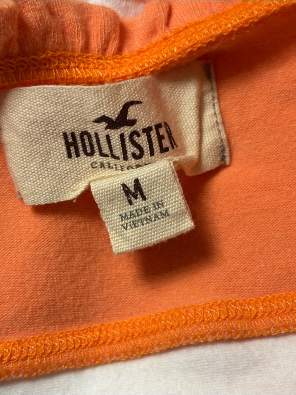 Hollister Y2K Preppy Beachy Coastal Orange & Cream Striped Tube Dress Medium - Picture 4 of 5